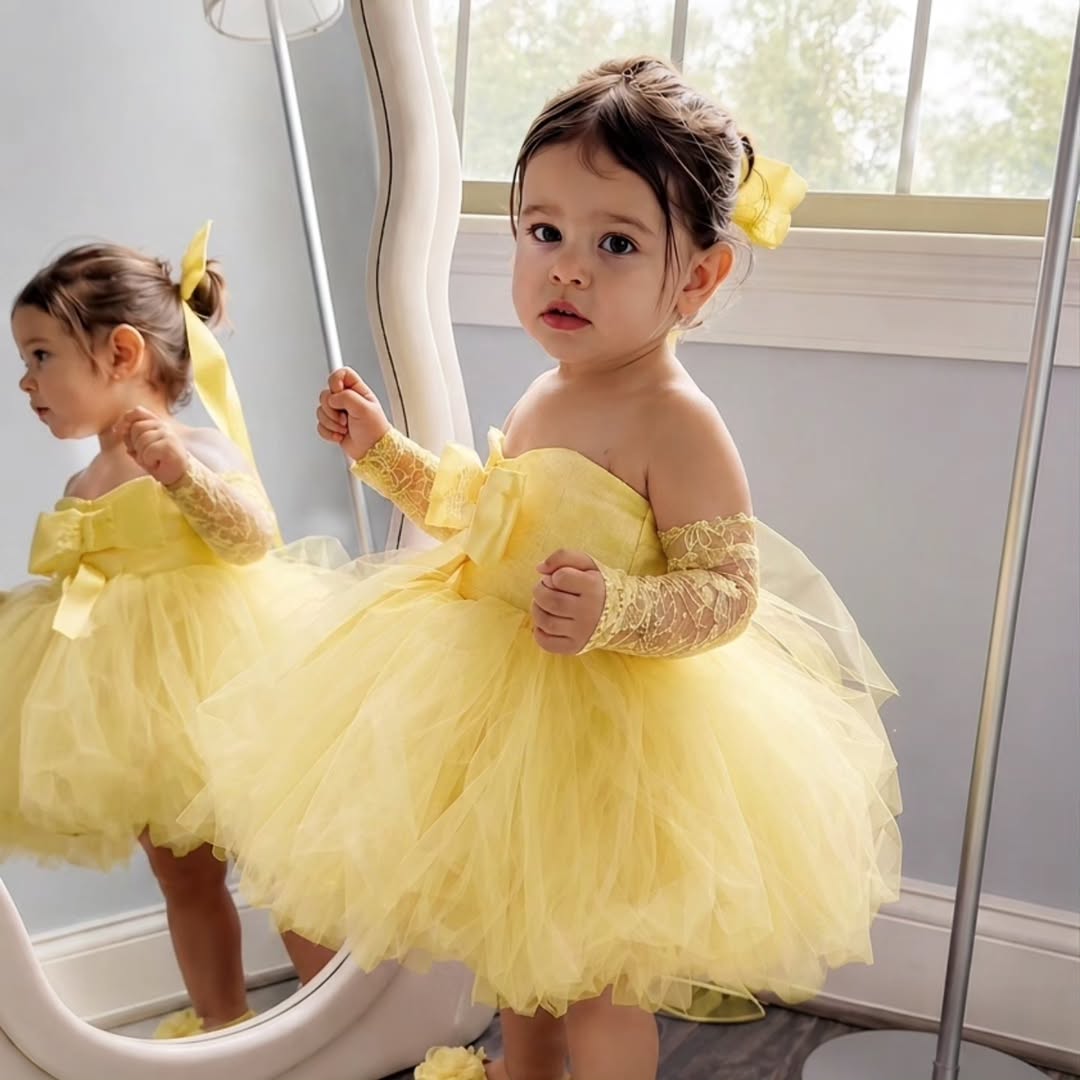 فستان الأميرة الأصفر للفتيات ل - مراجعة Bridal Sash Ribbon وسعره