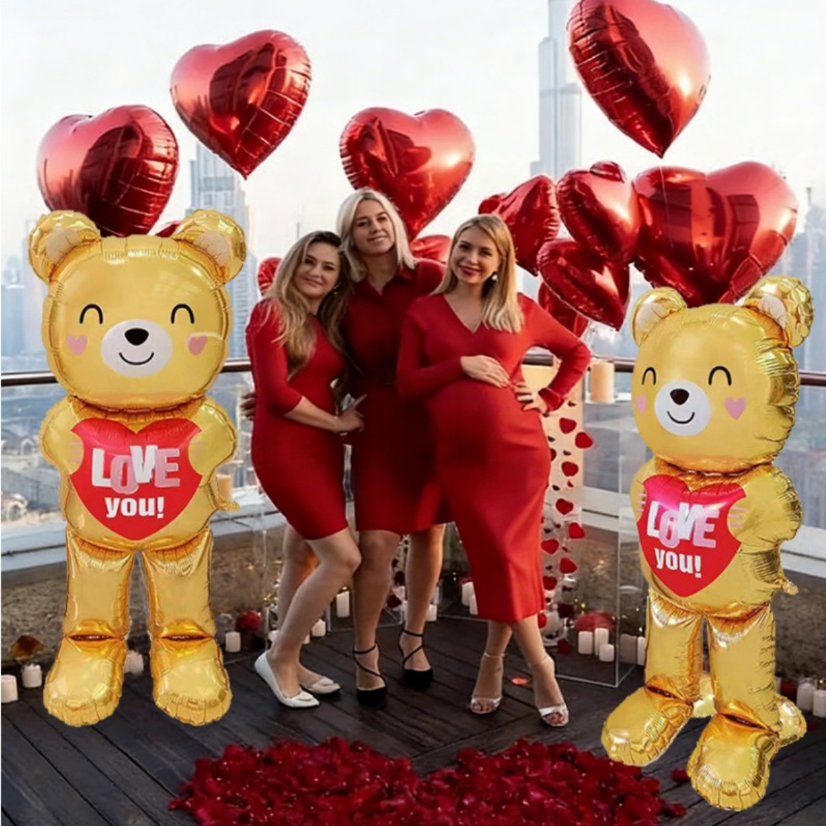 كبير 60 بوصة الدائمة القلب الد - مراجعة Confetti Balloon Set وسعره
