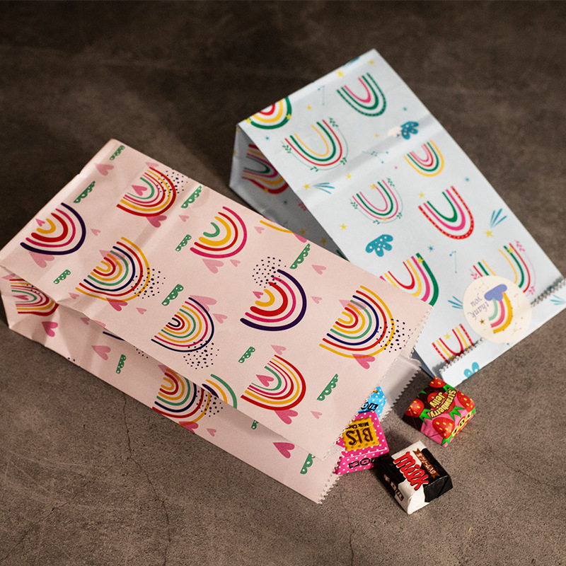 أكياس ورقية صغيرة قوس قزح مطبو - مراجعة Wedding Favor Box وسعره
